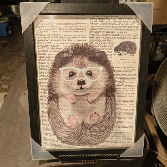 Creative Products Other - Hedgehog w/Glasses Art Print Non Breakable Glass Front